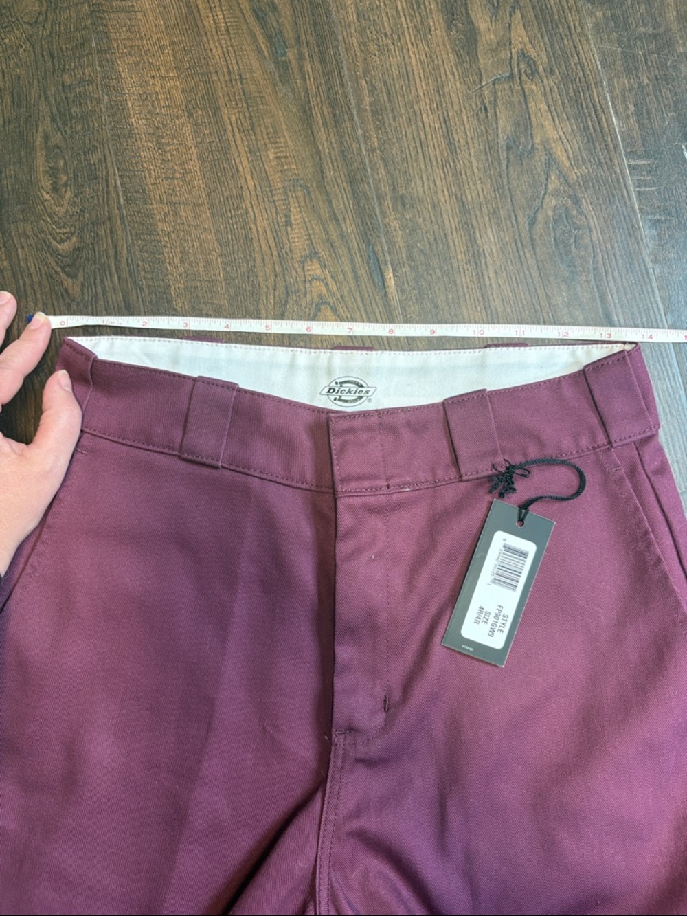 DICKIES NWT Wide Leg Burgundy Pants SIZE women’s 4 - Picture 4 of 6